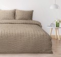 Pościel gofrowana bawełniana 200x220+2x70x80 Naturalna Brązowa Boho