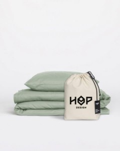Pościel 160x200 bawełniana szałwia Premium Pure Hop Design