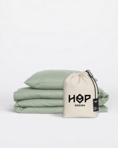 Pościel 200x220 bawełniana szałwia Pure Hop Design KPHD200220SZ