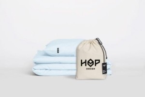 Pościel 200x220 bawełniana błękitna Premium Pure Hop Design