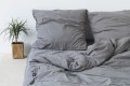 Prześcieradło bez gumki Ciemno Szare PURE 100% Bawełna Hop Design
