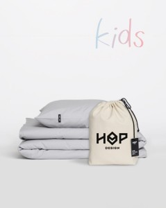 Pościel dziecięca 90x120 + 40x60 do łóżeczka jasno szary KIDS PURE Hop Design