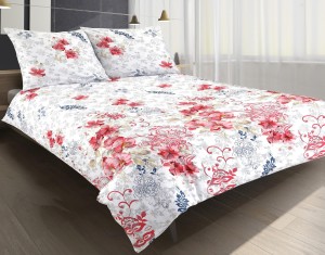 Pościel satynowa 200x220+2x70x80 kwiaty amarylis 08A Premium Matex