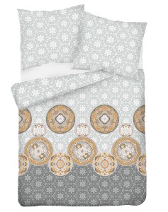 Pościel satyna bawełniana 160x200+2x70x80 Ornamenty 46A Exclusive