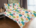 Pościel satynowa 160x200+2x70x80 Kolorowe Listki 51A Exclusive NEW