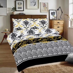 Pościel flanelowa 160x200 z bawełny Czarna Glamour 68A