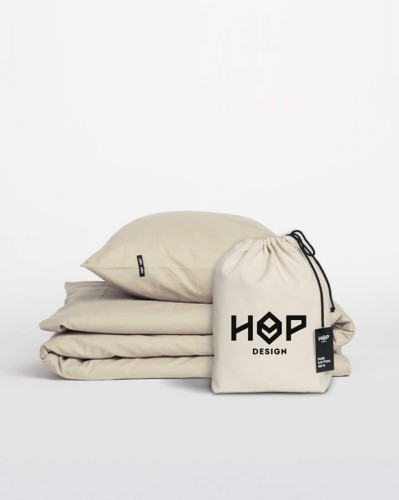 Pościel 200x220 bawełniana Naturalna Piaskowa Beż Boho Premium Pure Hop Design