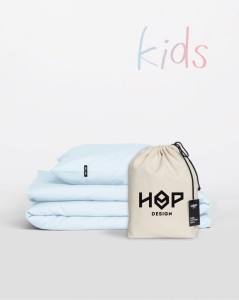 Pościel dziecięca 100x135 + 40x60 do łóżeczka Niebieska KIDS PURE Hop Design 
