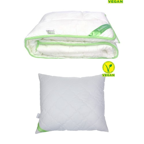 Komplet kołdra i poduszka 140x200 bambusowy ultralekki Letni Bamboo Poldaun