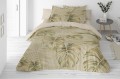 Pościel lniana 200x220+2x70x80 letnia Monstera 01 LEN